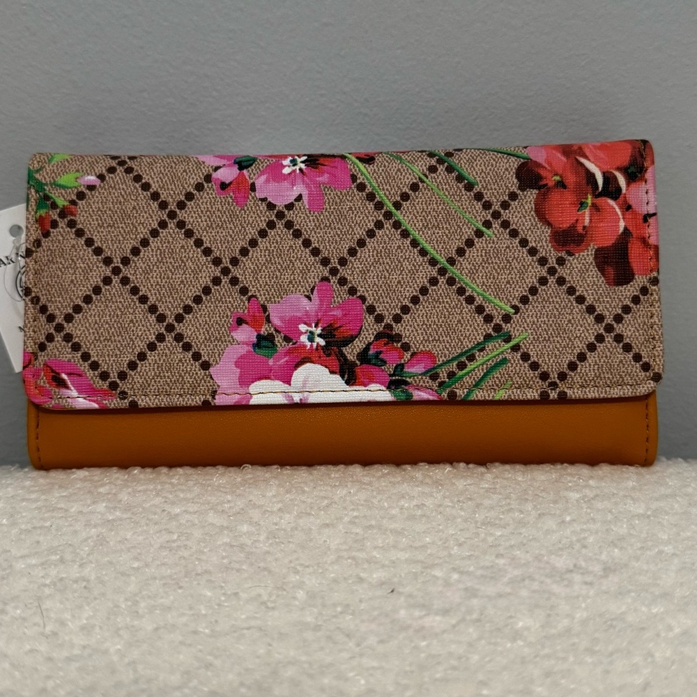 Floral Yellow and Brown Women's Wallet